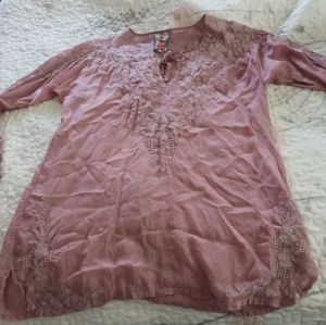 Johnny Was pink tunic